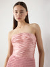 Rose Draped Bustier Dress with Crochet