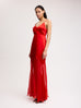 Chiffon Gown with Flowers in Red