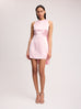 Mini Silk Dress with Cape in Pale Pink