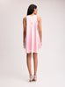 Mini Silk Dress with Cape in Pale Pink