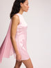 Mini Silk Dress with Cape in Pale Pink