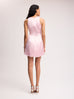 Mini Silk Dress with Cape in Pale Pink