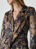 Single Breasted Silk Blazer in Black Tree Print