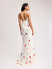 Strapless Silk Maxi Gown in Red Flower Print