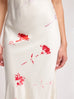 Strapless Silk Maxi Gown in Red Flower Print