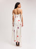 Strapless Bustier Dress with Ties in Red Flower Print