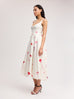 Sweetheart Midi Dress in Red Flower Print