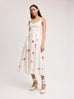 Sweetheart Midi Dress in Red Flower Print