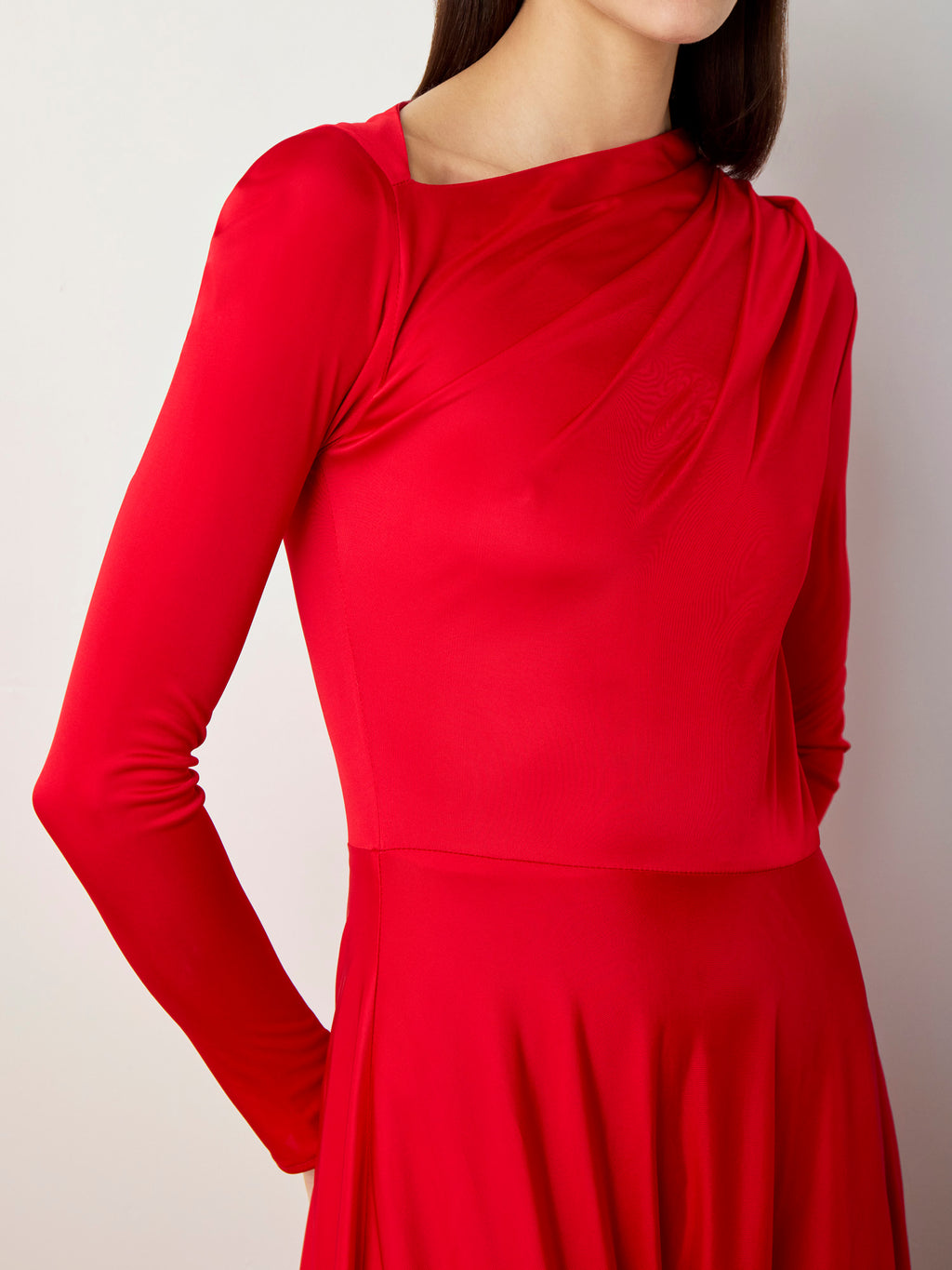 red jersey long sleeve dress Buy Adrianna Papell Red Jersey Draped Long Sleeve Gown from Next USA