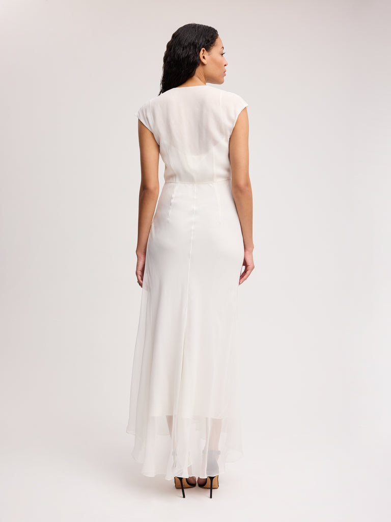 ivory ruched draped chiffon dress GLS Chiffon Ruched Bodice Long Formal Dress - Sage - 2XL