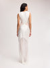 Abstract Sheer Cut-Out Gown in Ivory