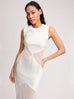 Abstract Sheer Cut-Out Gown in Ivory