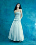 Pleated Bow Gown in Blue