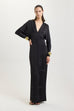 Drape Sleeve Gown in Black