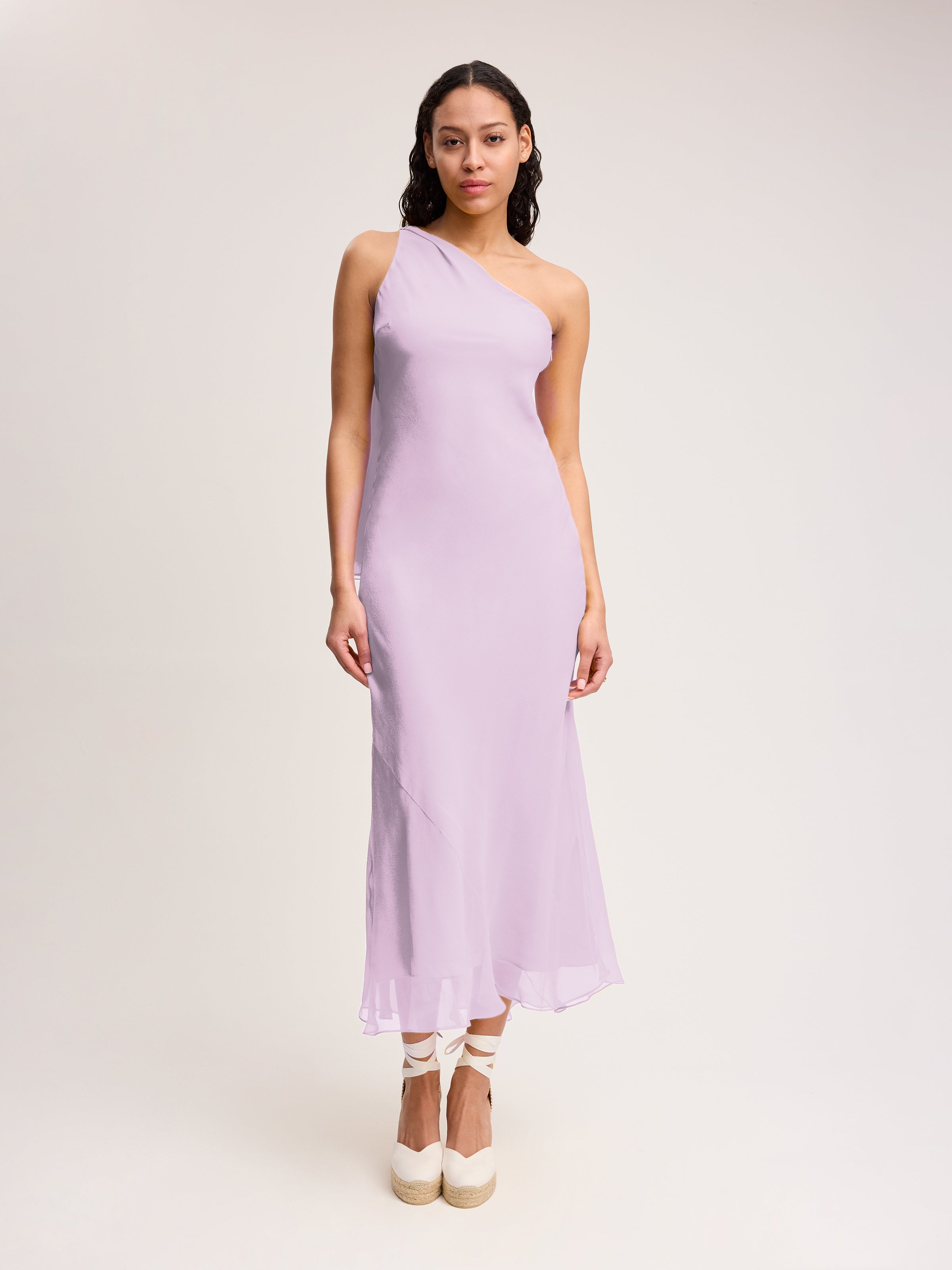 Alejandra Alonso Rojas Chiffon One Shoulder Midi In Light Pink 2 Alejandra Alonso Rojas Chiffon One Shoulder Midi In Light Pink 2