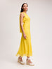 One Shoulder Midi Dress in Yellow