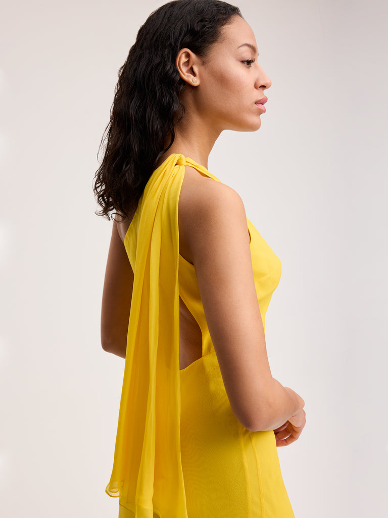 Alejandra Alonso Rojas Chiffon One Shoulder Midi In Yellow 8 Alejandra Alonso Rojas Chiffon One Shoulder Midi In Yellow 8