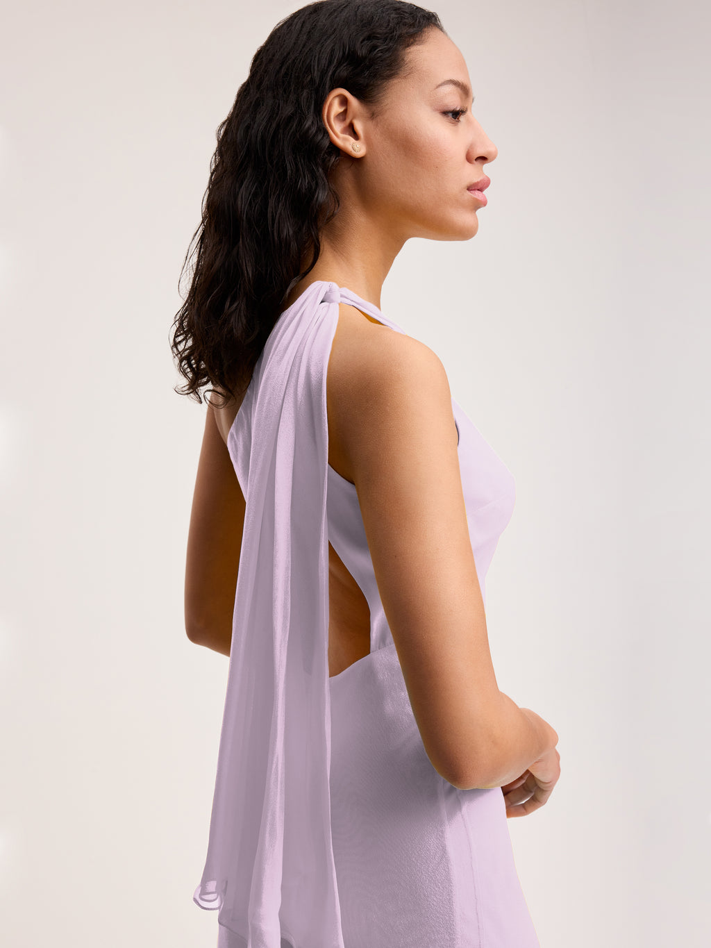 Alejandra Alonso Rojas Chiffon One Shoulder Midi In Light Pink 2 Alejandra Alonso Rojas Chiffon One Shoulder Midi In Light Pink 2