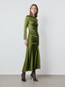 Long Sleeve Alina Ruched Dress in Green