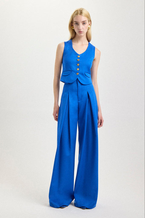 Vest And Pant Set In Klein Blue