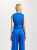 V-Neck Wool Vest In Klein Blue