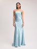 Strapless Silk Maxi Gown in Blue