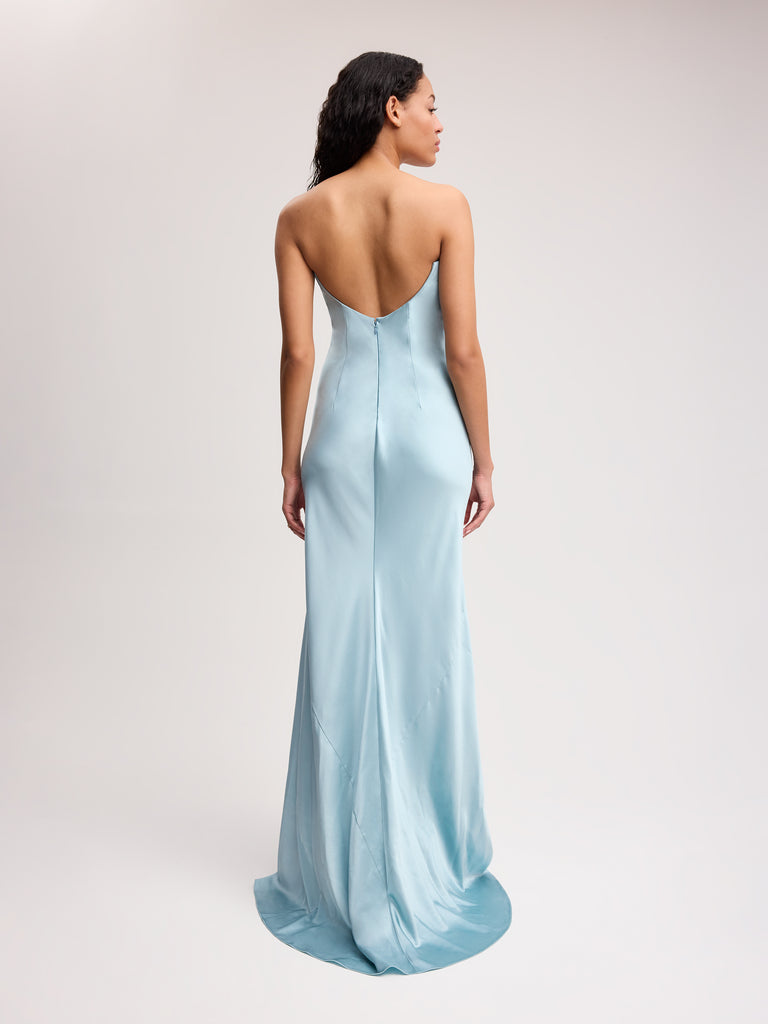 Alejandra Alonso Rojas Strapless Silk Gown - Blue Alejandra Alonso Rojas Strapless Silk Gown - Blue