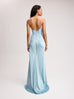 Strapless Silk Maxi Gown in Blue