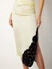 Silk Ruched Skirt with Crochet Combo