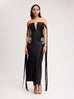 Strapless Bustier Dress with Ties in Black