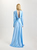 Cowl Back Silk Gown in Sky Blue