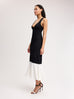 Knit Tank Dress with Ruffle Trim in Black