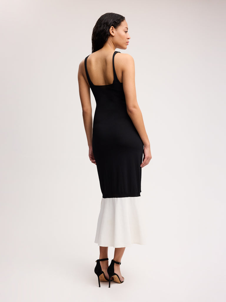 Alejandra Alonso Rojas Knit Tank Dress with Ruffle Trim in Black L Alejandra Alonso Rojas Knit Tank Dress with Ruffle Trim in Black L