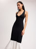 Knit Tank Dress with Ruffle Trim in Black