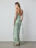 Strapless Bustier Dress with Ties in Mint Leaf Print