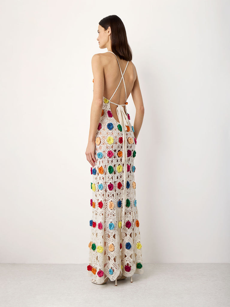 Hand-Crochet Floral Maxi Dress Alejandra Alonso Rojas Hand-Crochet Floral Maxi Dress Alejandra Alonso Rojas