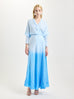 Silk Wrap Dress in Blue Degrade