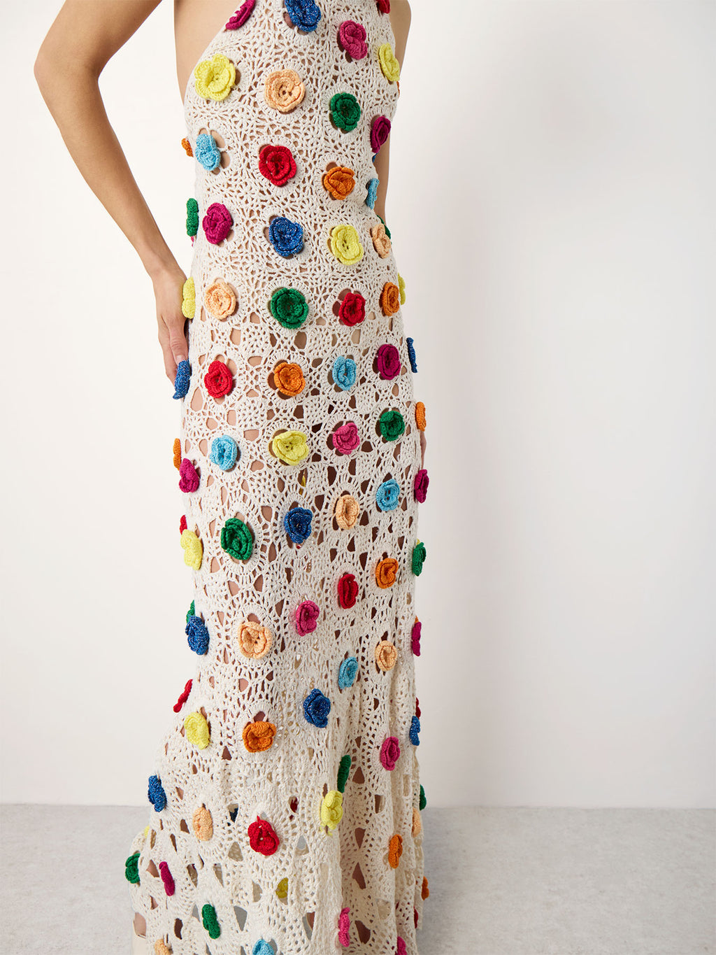 Hand-Crochet Floral Maxi Dress
