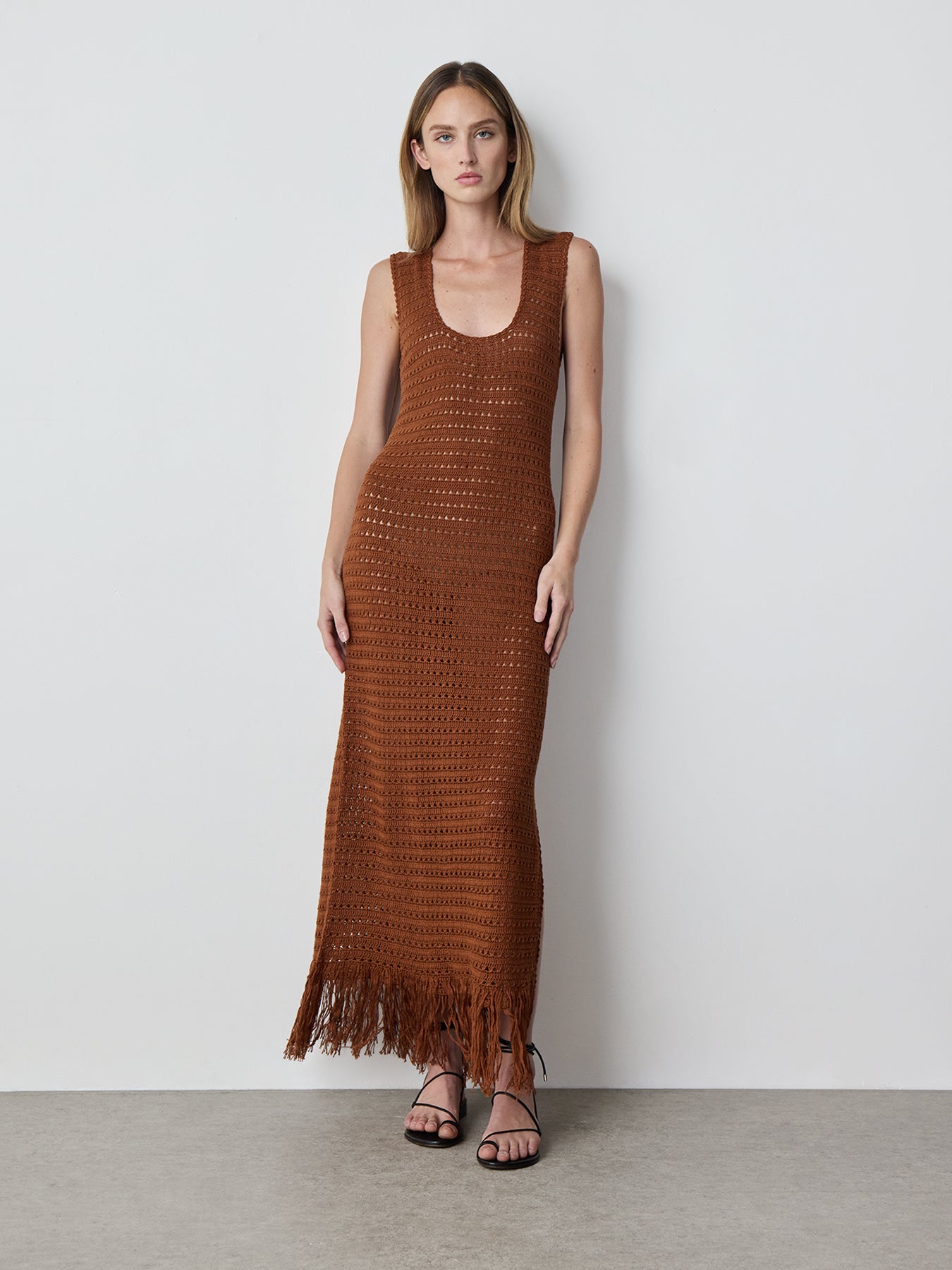 Brown Hand Crochet Dress Brown Hand Crochet Dress