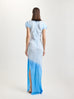 Nausheen Silk Gown in Blue Degrade