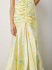 Alina dress in Marble chartreuse Print