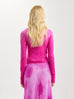 Tie Front Cashmere Cardigan in Fuchsia Degrade