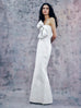 Draped Bow Gown in White