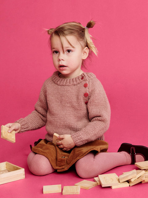 Kid's Raglan Sweater in Pink