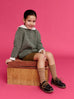 Kid's Pullover Sweater in Green Melange