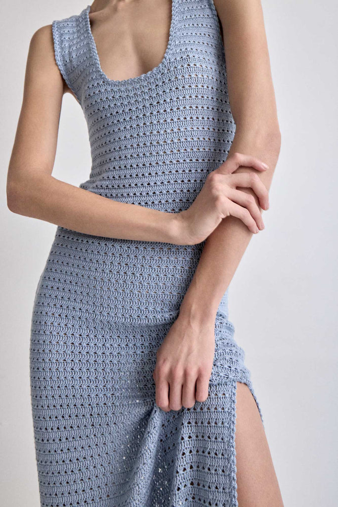 Light Blue Hand Crochet Dress Light Blue Hand Crochet Dress