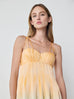 Paneled Chiffon Mini Dress in Cantaloupe Degrade