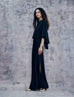 Draped Cape Dress in Black