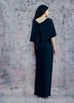 Draped Cape Dress in Black