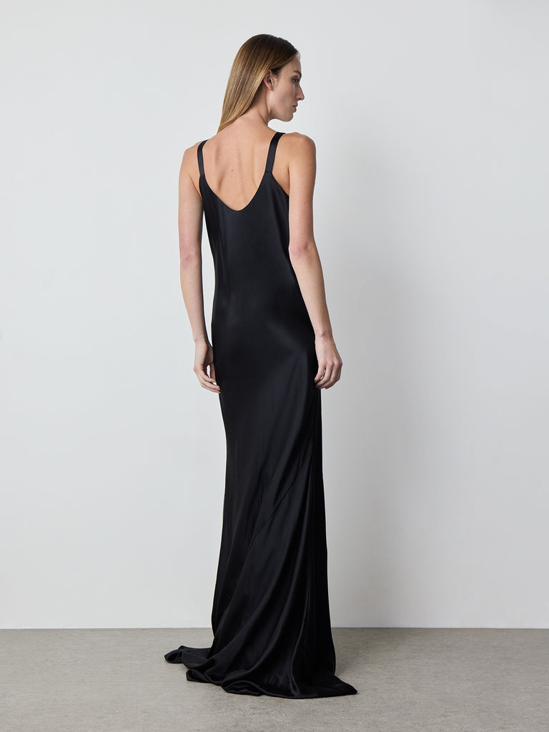 SILK SATIN SLIP DRESS WITH CROCHET DETAIL Alejandra Alonso Rojas SILK SATIN SLIP DRESS WITH CROCHET DETAIL Alejandra Alonso Rojas